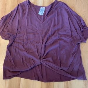 Mauve, front-tie top